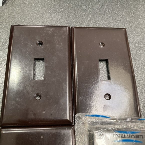 Vintage Leviton Light Switch Plate Wall Cover Brown Plates 1 New No Screws - Picture 2 of 6